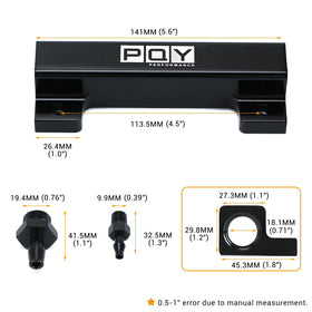 PQY vacuum manifold black anodized finish highlighting corrosion resistance and durable surface