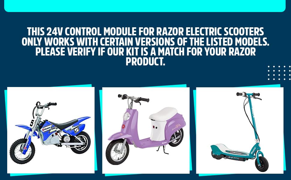 Precision Auto Products controller installed inside a Razor scooter illustrating direct replacement fitment