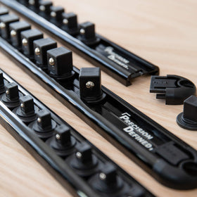 Precision Defined black coating texture shot showing rust-resistant finish and durability