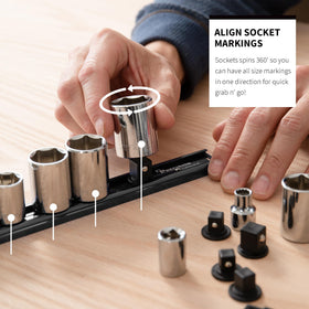 Precision Defined mounted rails inside a drawer showing quick access and tidy storage
