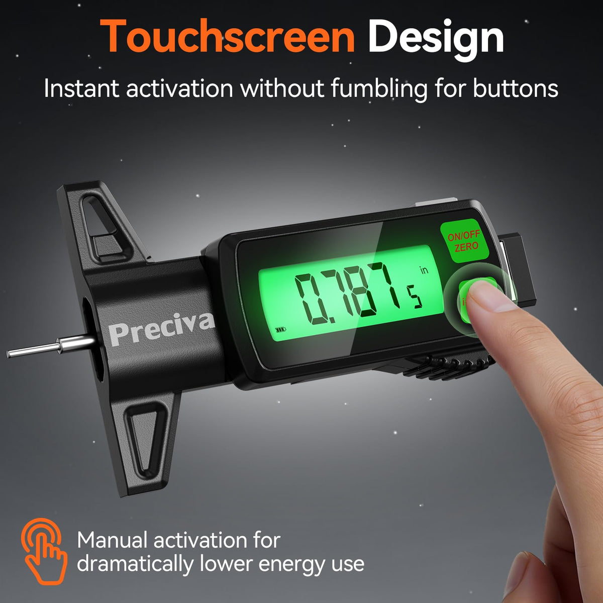 Preciva backlit display in a dim garage, enables clear nighttime readings