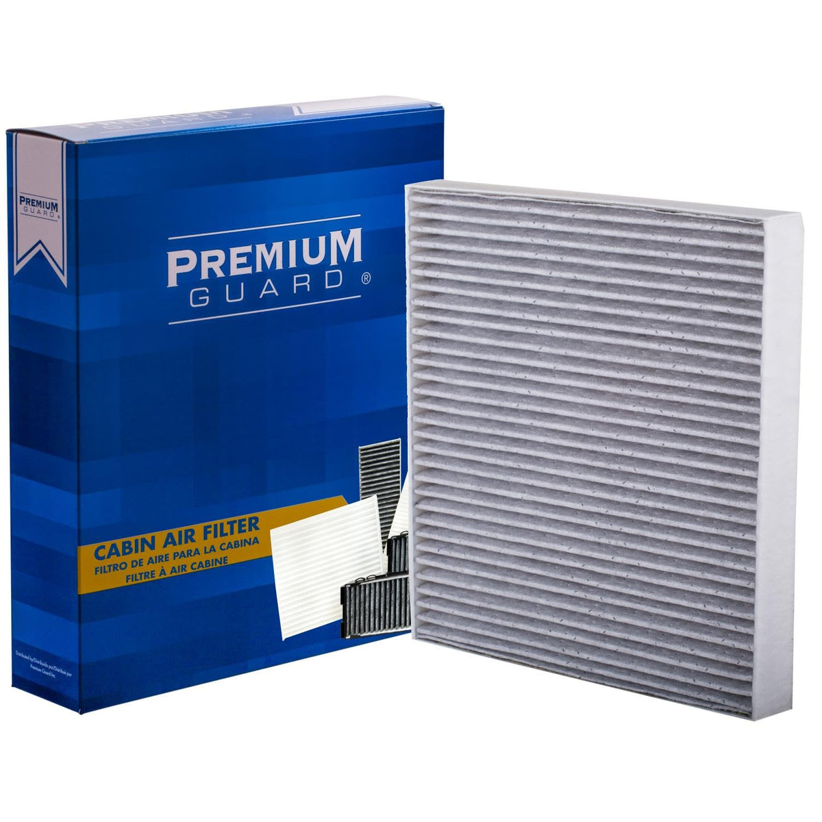 Premium Guard filter edge seal detail, ensures proper fit and leak reduction