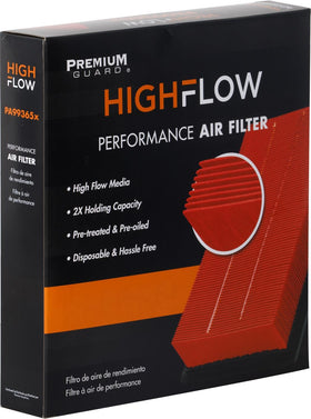 Premium Guard front packaging showing HIGHFLOW filter and fitment benefit