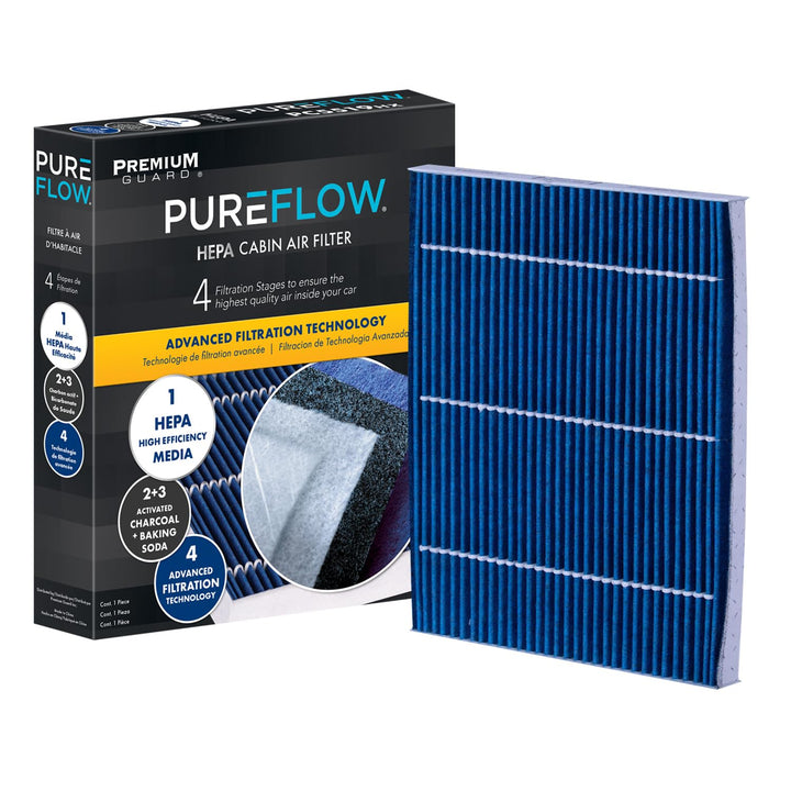 Premium Guard filter front packaging showing model and fitment benefits