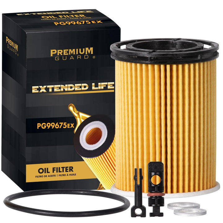 Premium Guard front view showing filter exterior and OEM-fit benefit
