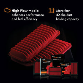 Premium Guard HIGHFLOW installed in Nissan TITAN airbox demonstrating easy drop-in fit