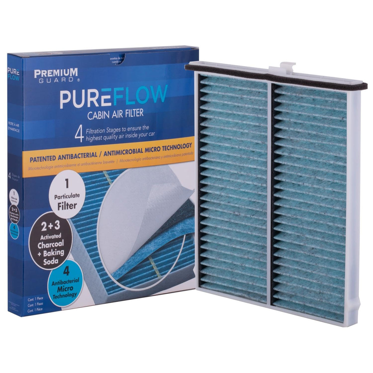 Premium Guard activated carbon layer detail reducing odors and fumes