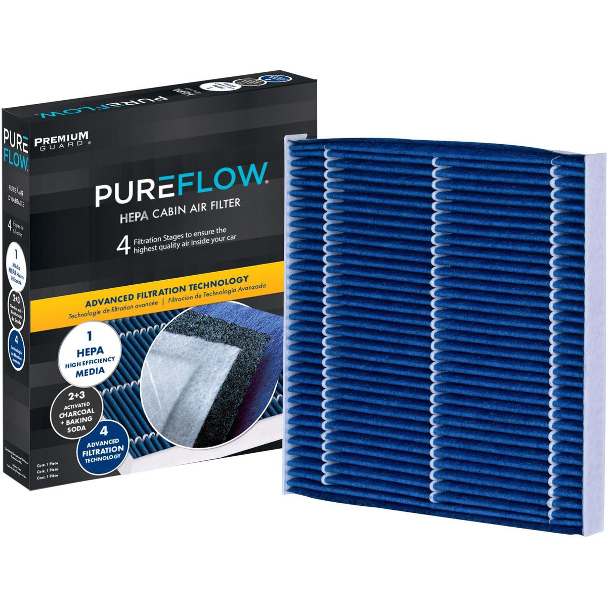 Premium Guard charcoal layer detail highlighting odor-reduction benefit