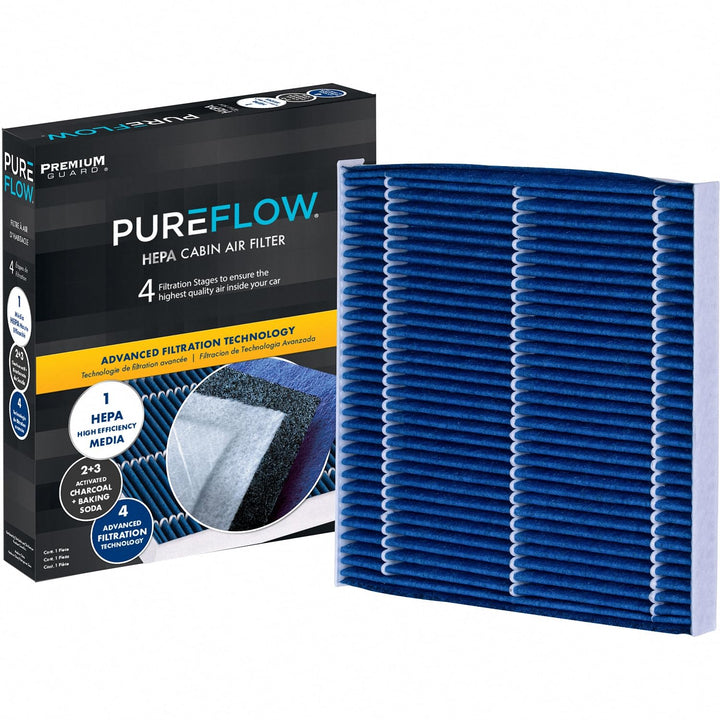 Premium Guard filter front packaging showing model and fitment benefits