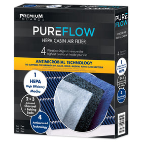 Premium Guard close-up of pleated HEPA-grade media for superior particle capture