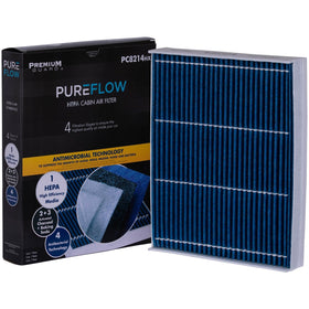 Premium Guard media close-up showing fine HEPA-grade fibers for cleaner air