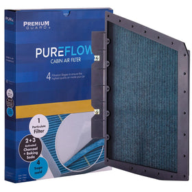 Premium Guard activated carbon layer detail showing odor control