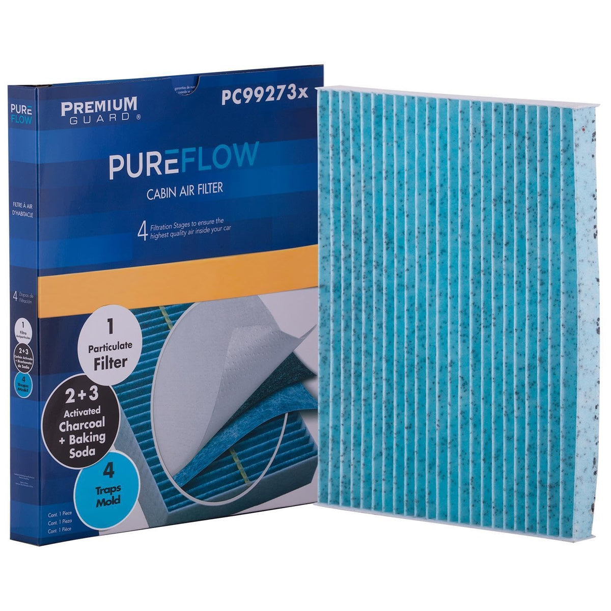 Premium Guard PUREFLOW activated carbon layer visible for odor control