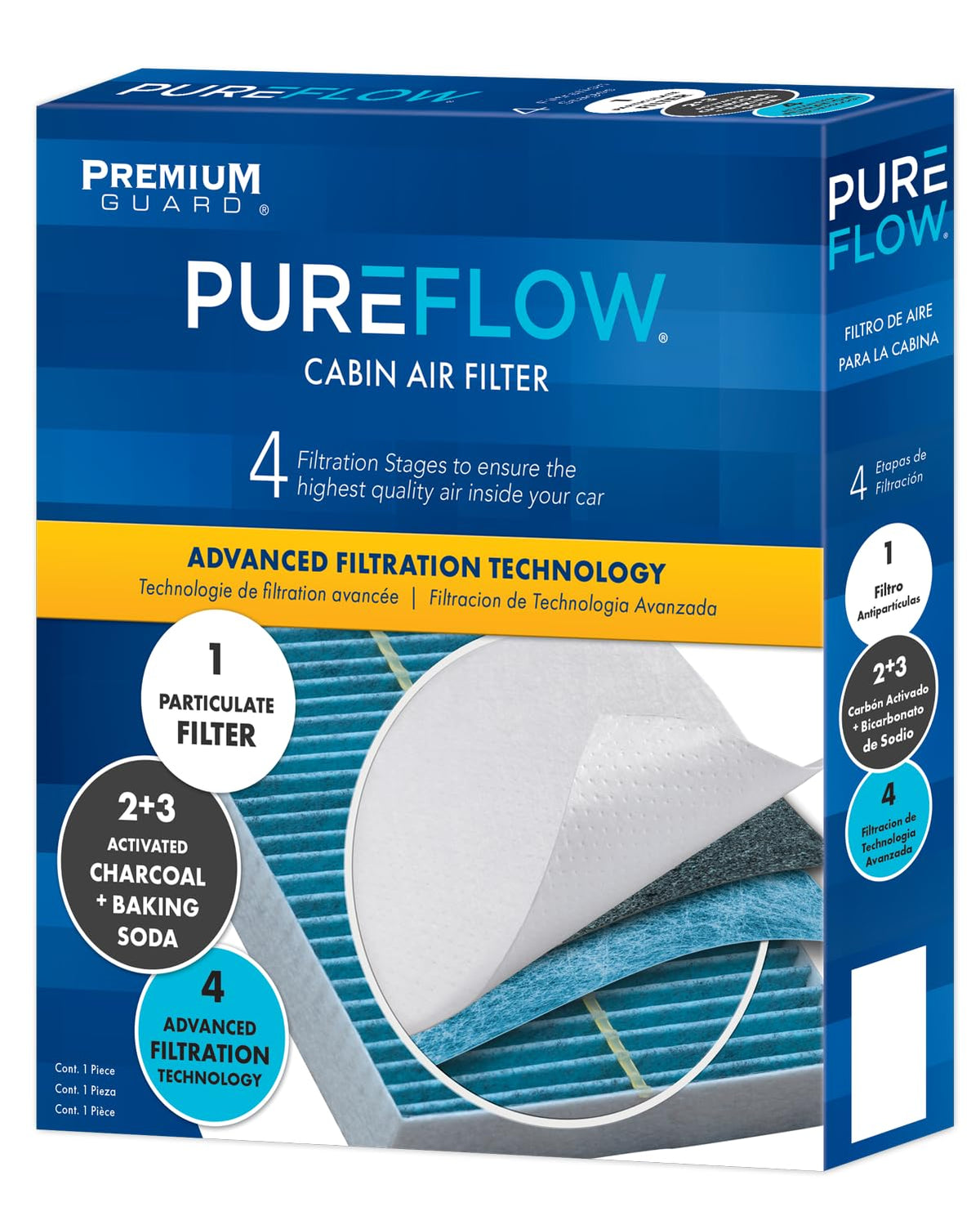 Premium Guard PUREFLOW activated carbon layer detail reducing cabin odors