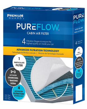 Premium Guard PUREFLOW activated carbon layer detail reducing cabin odors