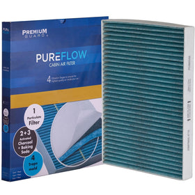 Premium Guard PUREFLOW activated carbon layer detail demonstrating odor control benefit