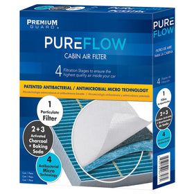 Premium Guard PUREFLOW close-up of filter media capturing fine particles