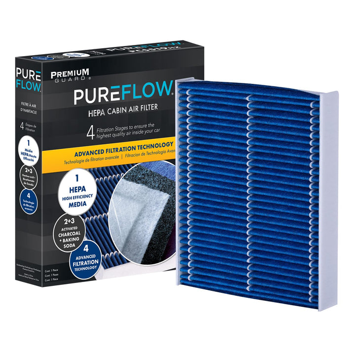 Premium Guard PUREFLOW front packaging showing product and fitment benefits