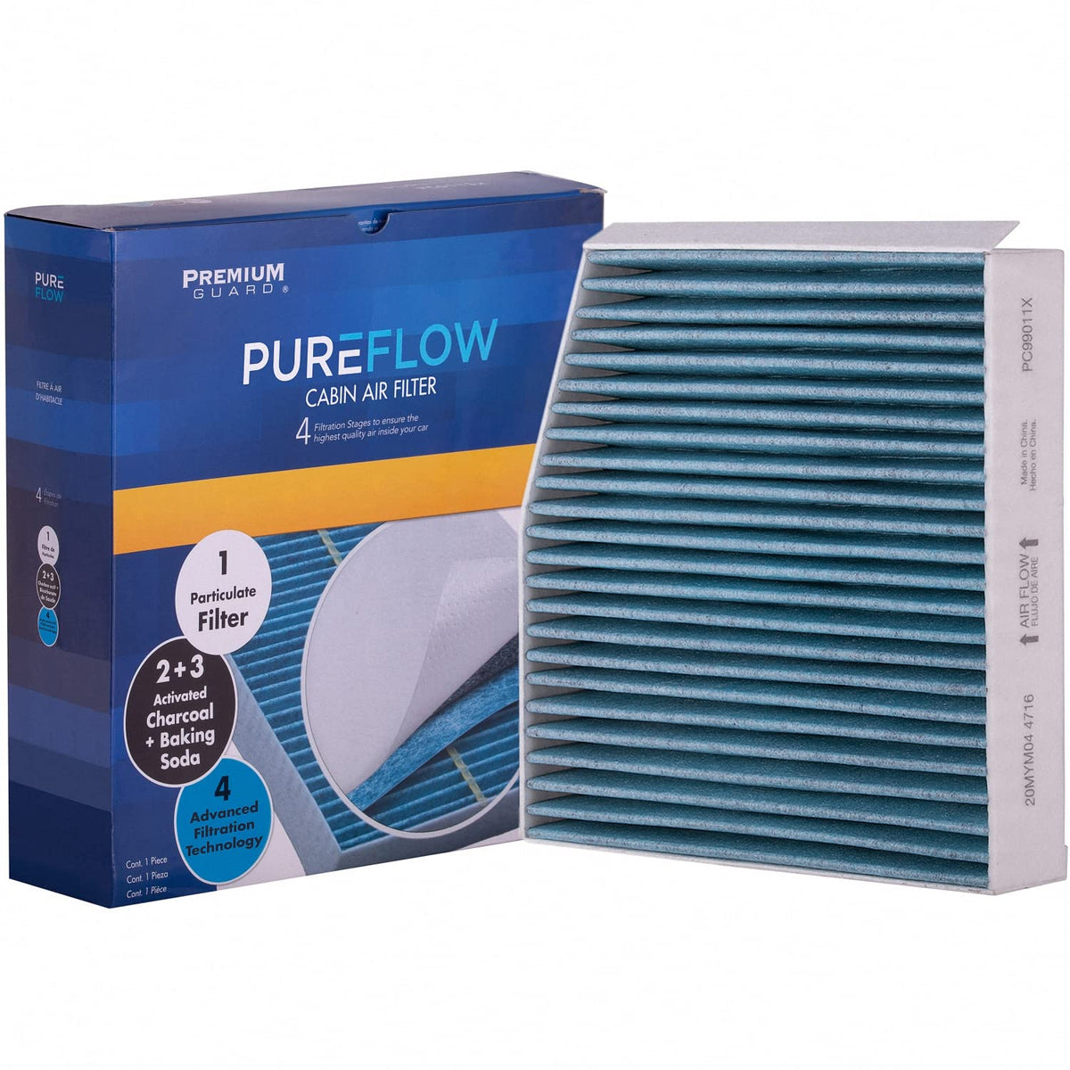 Premium Guard filter front packaging showing model and compatibility benefits