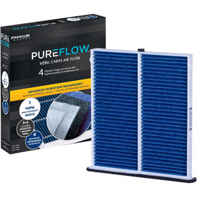 Premium Guard front packaging showing PUREFLOW PC4103HX protecting cabin air