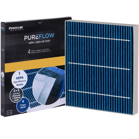 Premium Guard front packaging showing PureFlow HEPA filter and model fitment benefit
