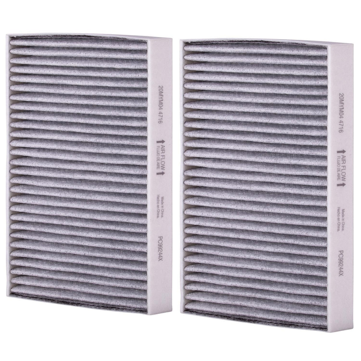 Premium Guard PUREFLOW installed in a BMW X5 cabin filter slot, illustrating direct-fit replacement benefit