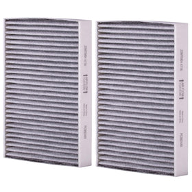 Premium Guard PUREFLOW installed in a BMW X5 cabin filter slot, illustrating direct-fit replacement benefit