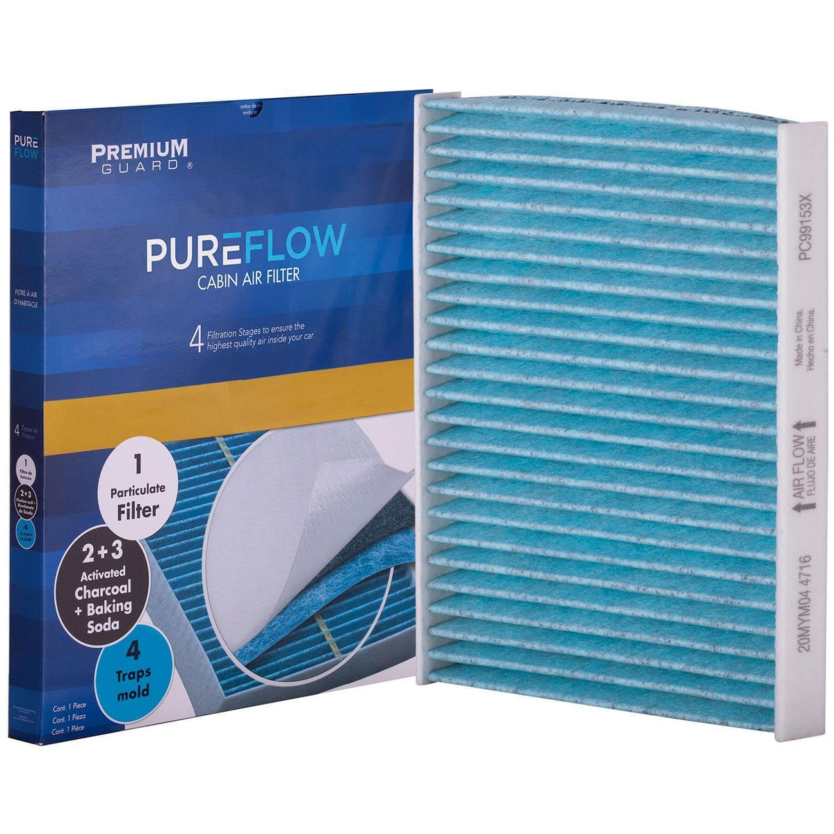 Premium Guard PUREFLOW close-up of filtration media capturing fine particles