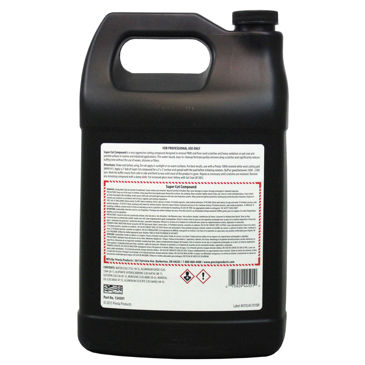 Presta compound in use with rotary buffer restoring fiberglass shine