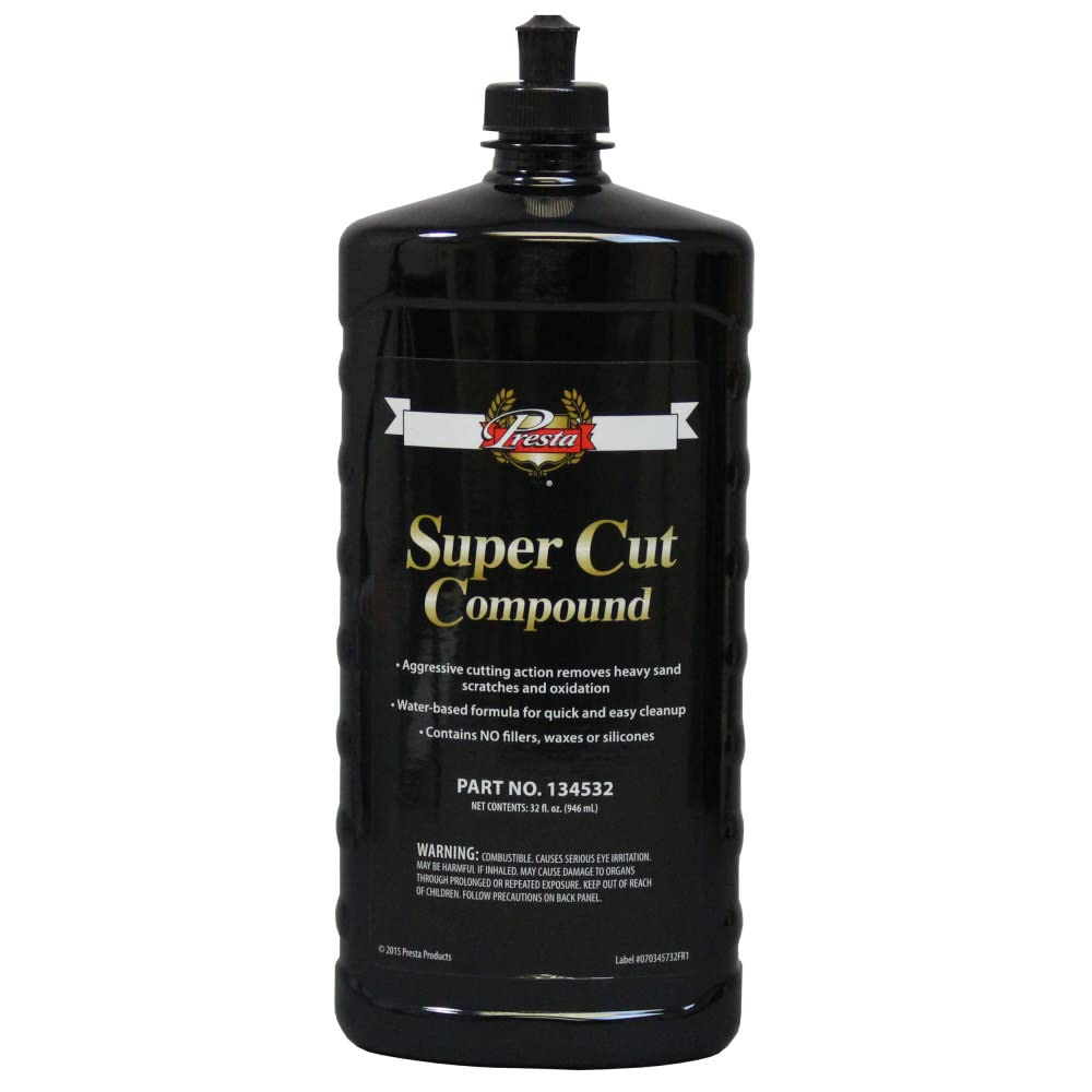 Presta bottle front label showing product name and capacity, highlights fast cutting