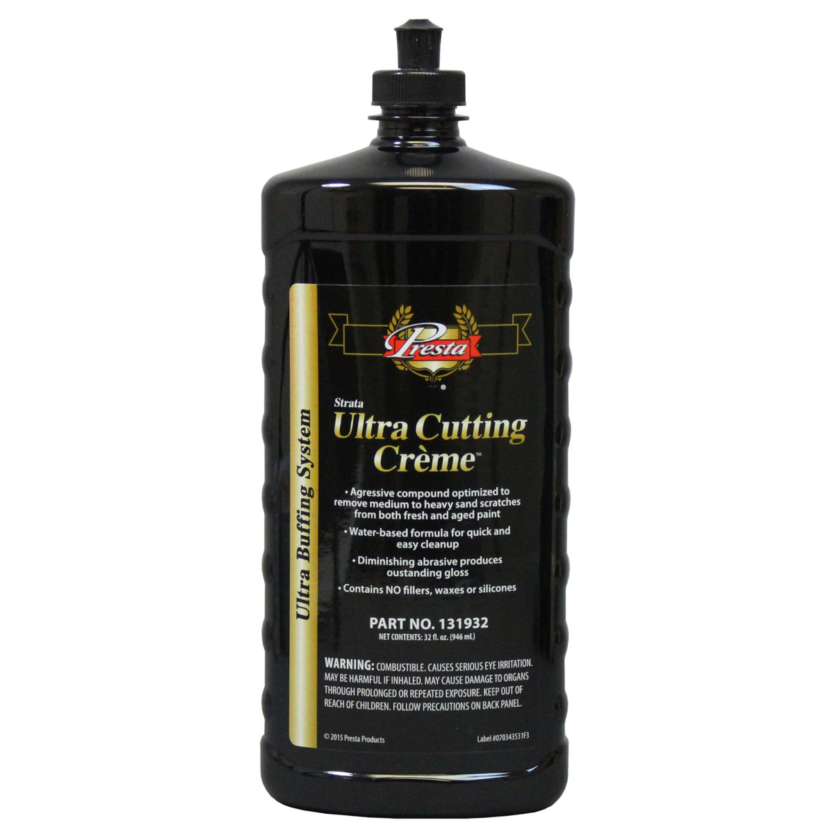 Presta front jar showing label and 32oz size for easy identification and storage benefit