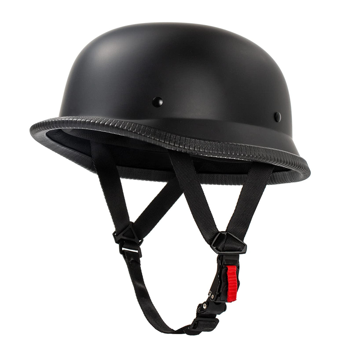 Pretoee matte black helmet front view showing retro style and aerodynamics