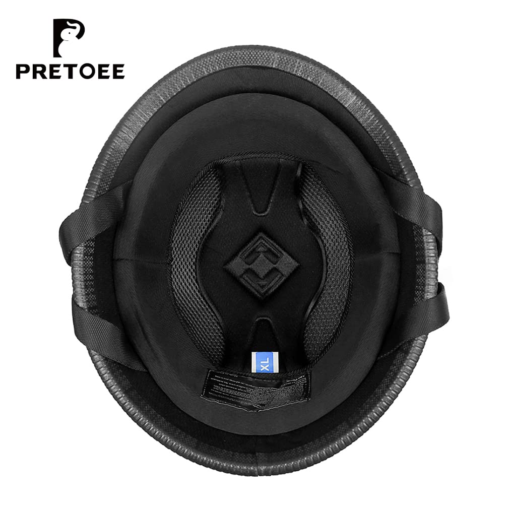 Pretoee helmet worn on cruiser demonstrating vintage look and rider visibility benefit