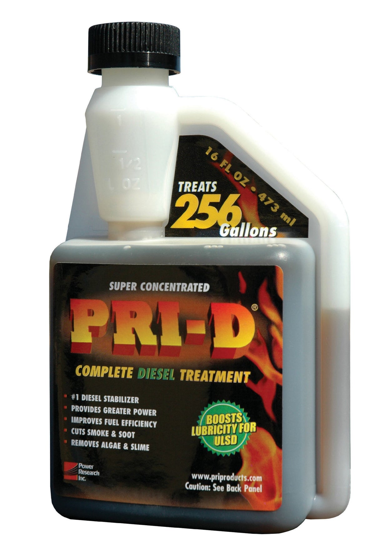PRI 16 oz bottle front view showing label and extends fuel life