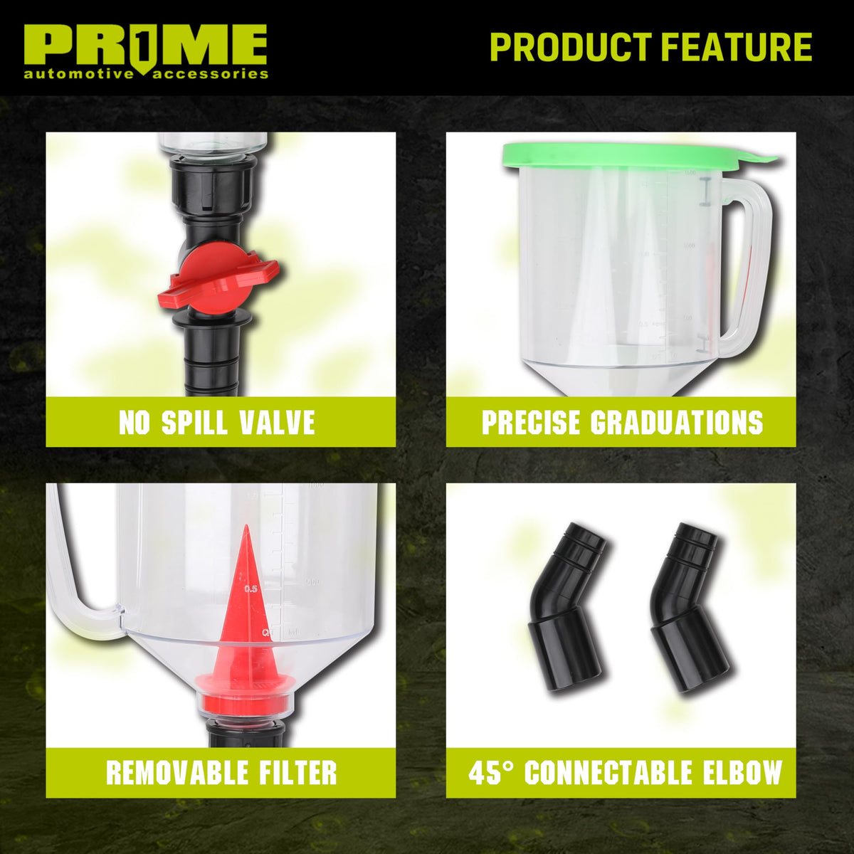 Prime 1 45-degree elbow fitting close-up enabling access to recessed fill ports