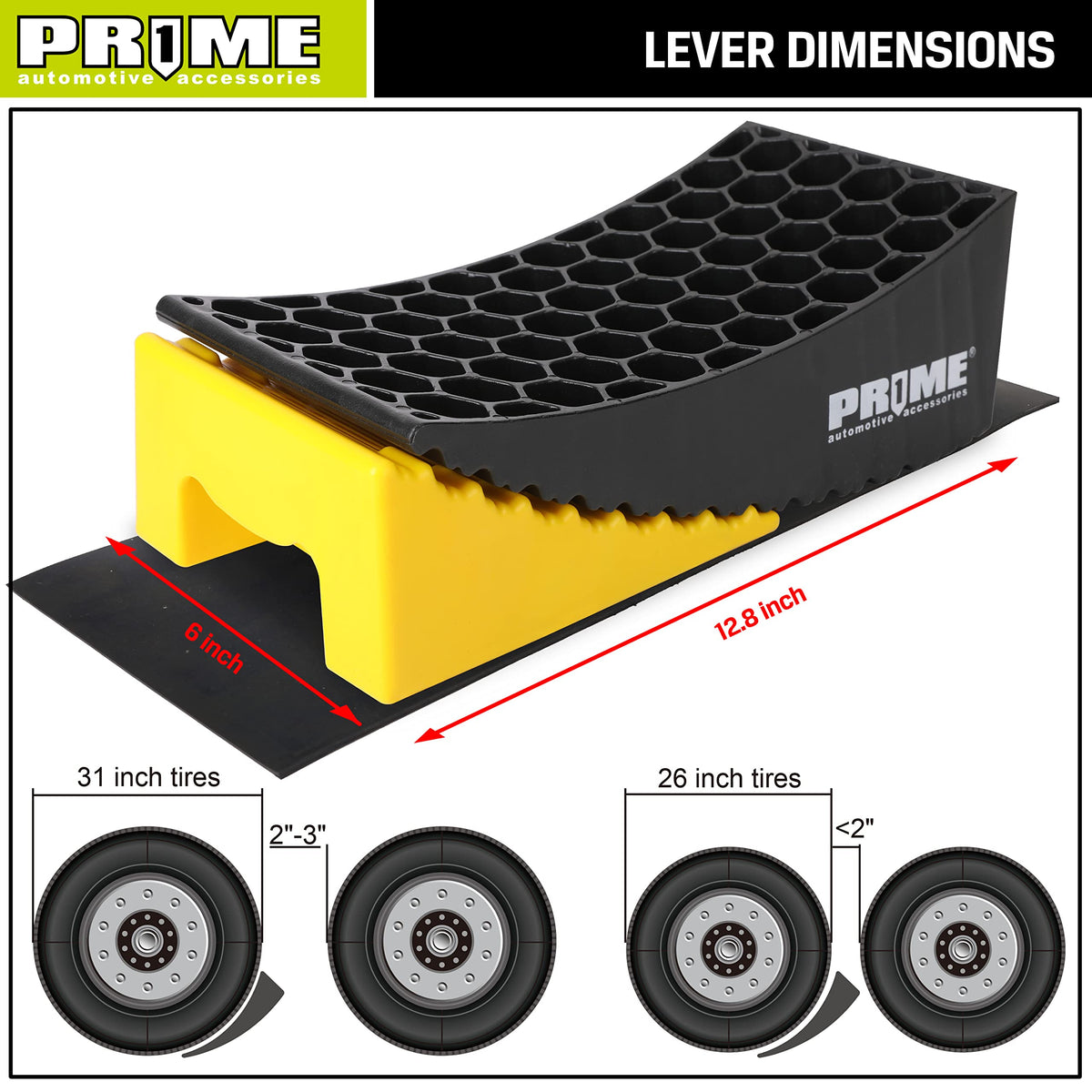 PR1ME side profile of curved ramp illustrating stackable increments for quick leveling