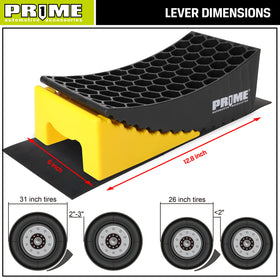 PR1ME side profile of curved ramp illustrating stackable increments for quick leveling