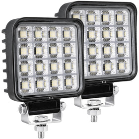 Primelux front view of both lights showing compact flood housing and bright output
