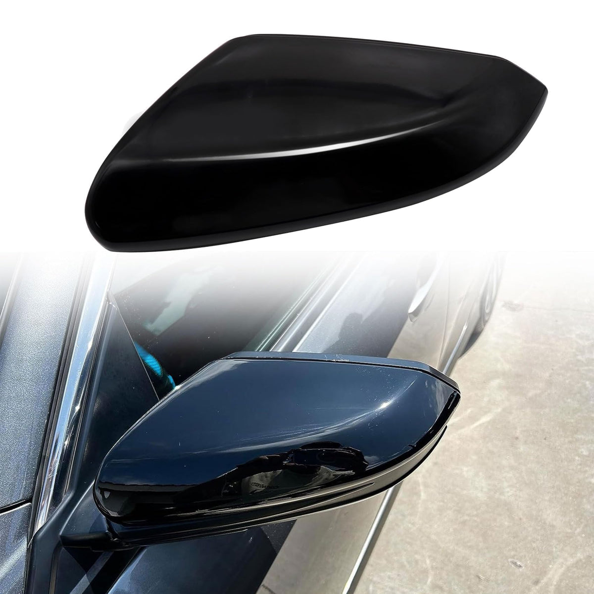 Priprilod left mirror cap front view showing clean OEM-style fit