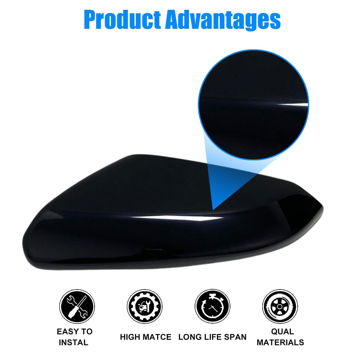 Priprilod mirror cap label with part numbers for easy identification