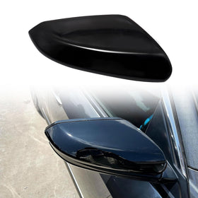 Priprilod glossy black right mirror cap front view showing clean fit