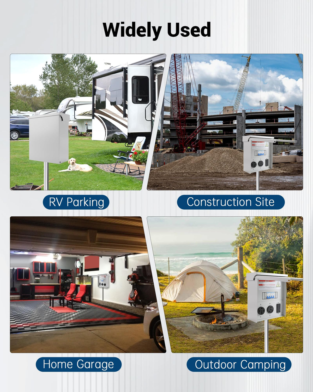 Prismora mounted at an RV park illustrating easy temporary hookup and site readiness
