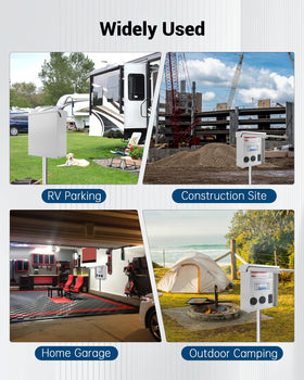 Prismora mounted at an RV park illustrating easy temporary hookup and site readiness