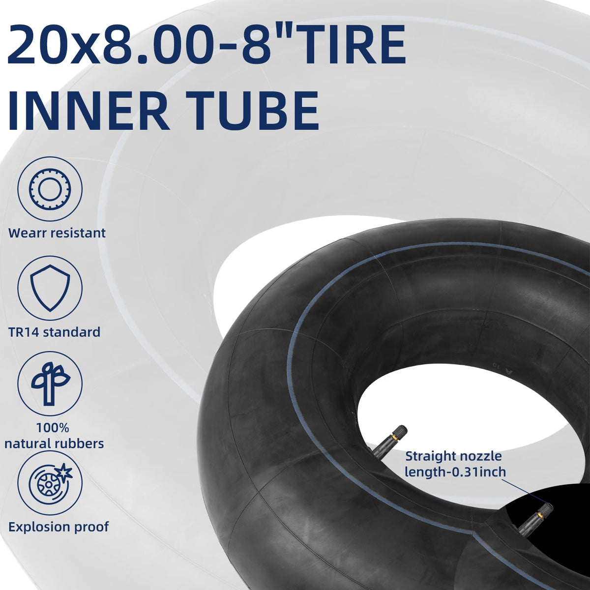 PRO CAKEN folded rubber tube detail highlighting durable material and tear resistance