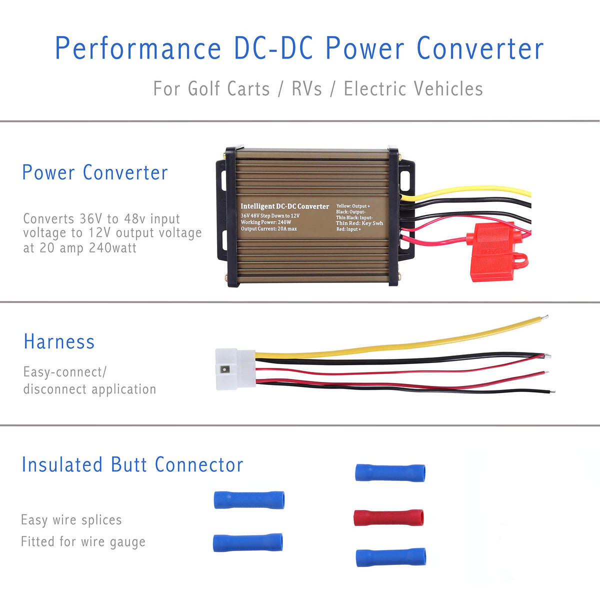 Pro Chaser harness and fitted butt connectors displayed for quick plug-and-play benefit