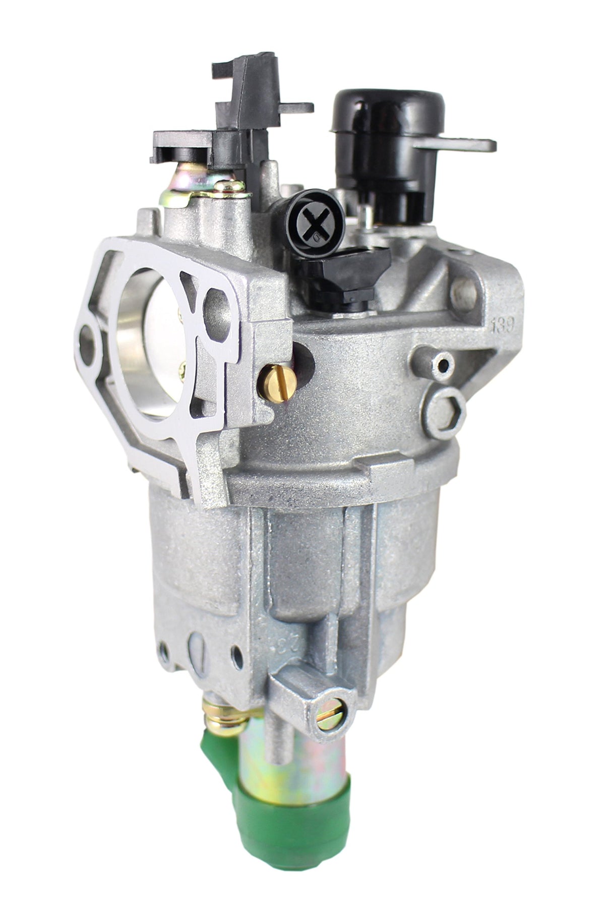 Pro Chaser carburetor installed on generator demonstrating correct alignment