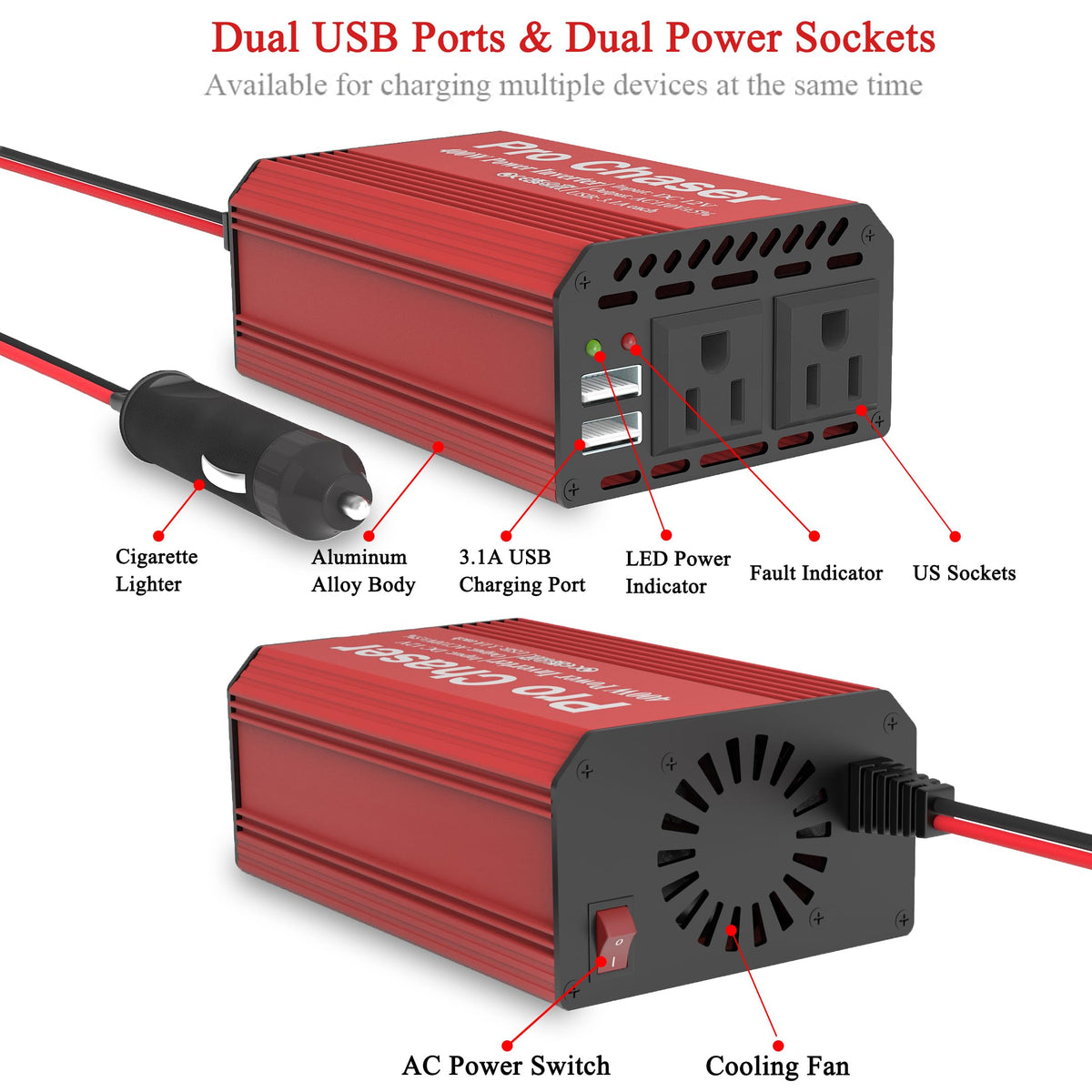 Pro Chaser cooling fan and vents demonstrating temperature protection