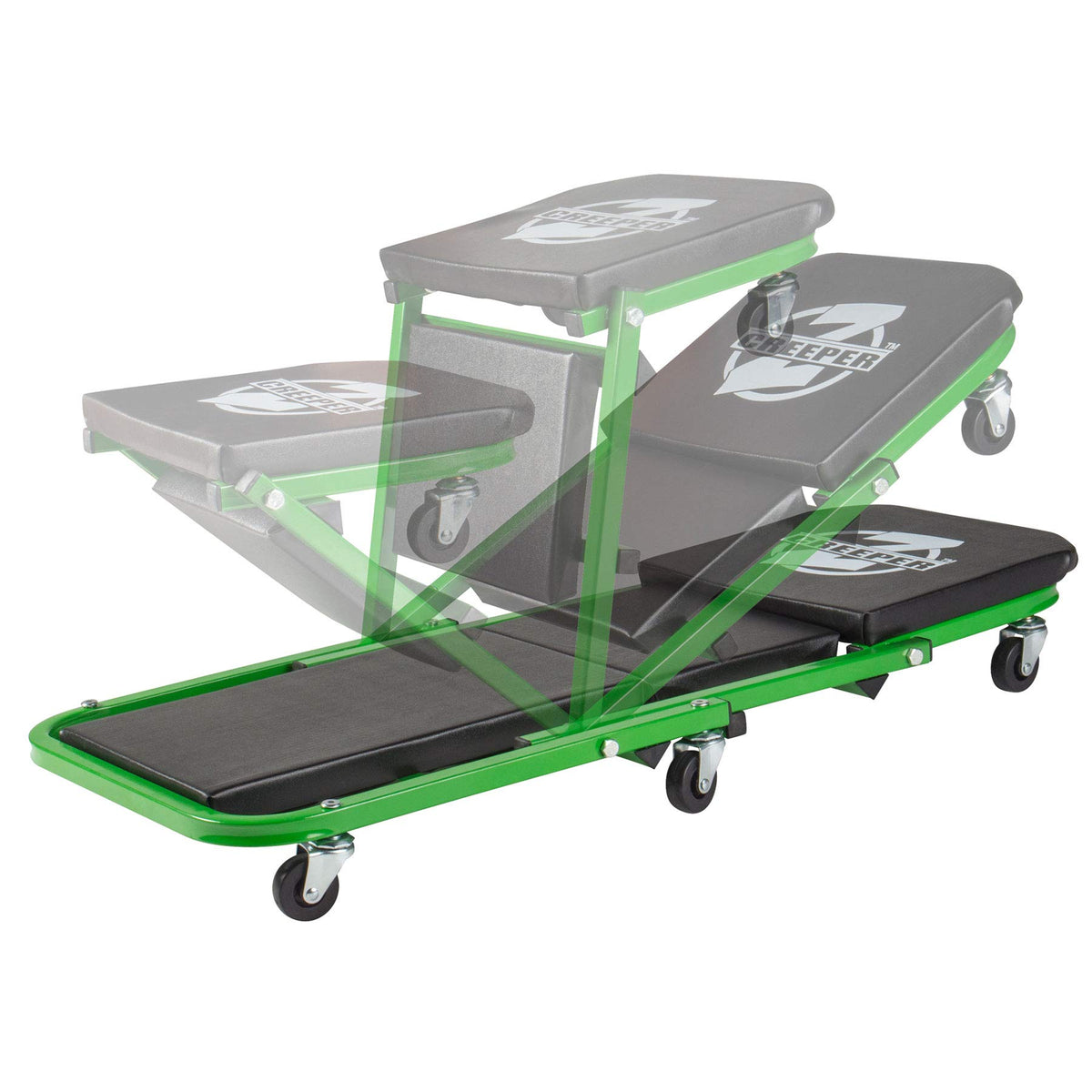 Pro-LifT folded Z-shape seat illustrating compact storage benefit