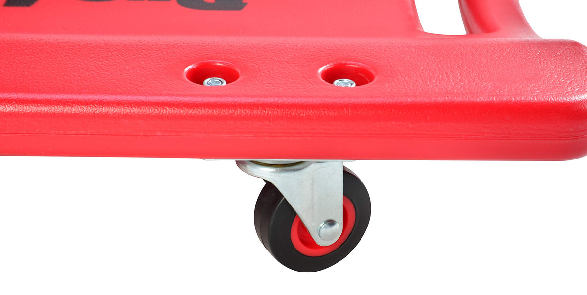 Pro-LifT padded headrest and 2-inch swivel caster close-up showing comfort and smooth maneuvering