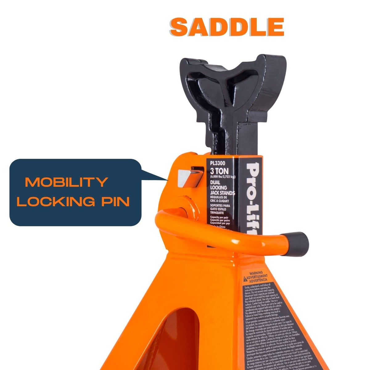 Pro-LifT PL3300 wide pyramid base showing improved balance and ground contact